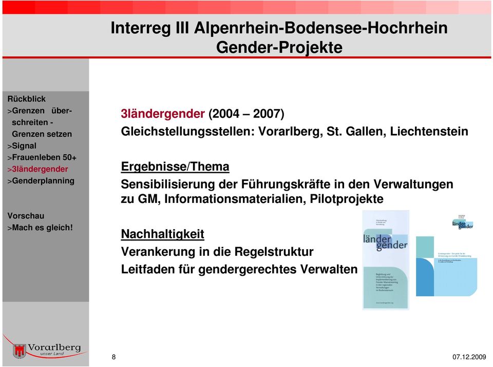 Gallen, Liechtenstein Ergebnisse/Thema Sensibilisierung der Führungskräfte in den