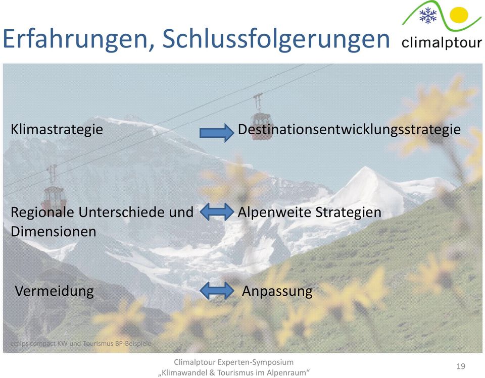 Unterschiede und Dimensionen Alpenweite Strategien
