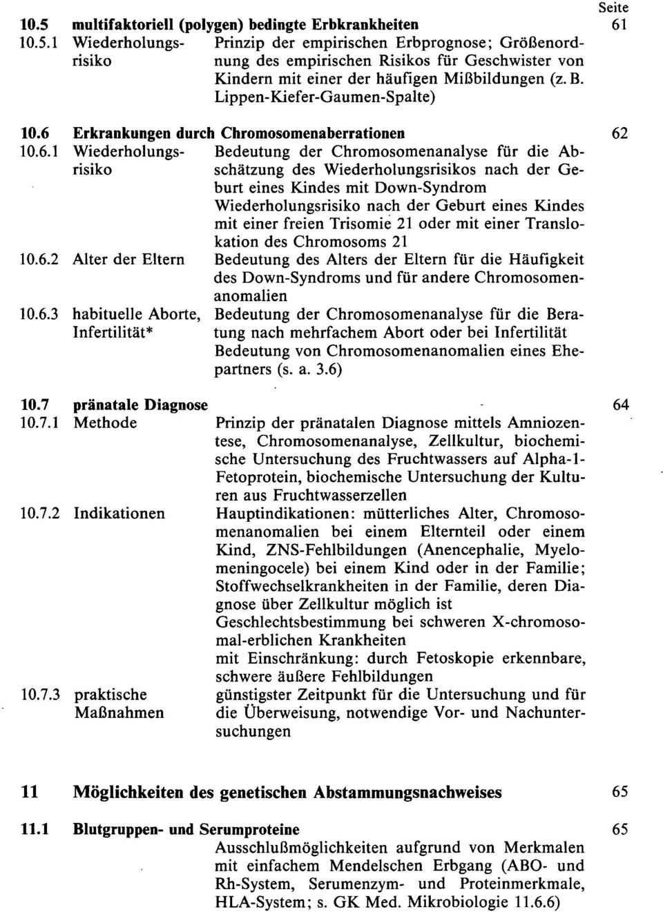 Erkrankungen durch Chromosomenaberrationen 62