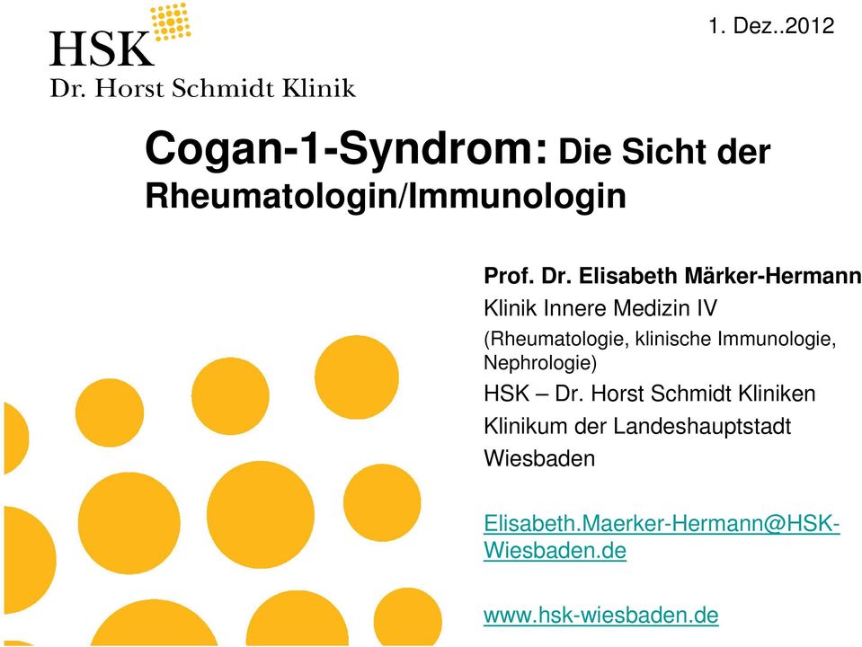 Immunologie, Nephrologie) HSK Dr.