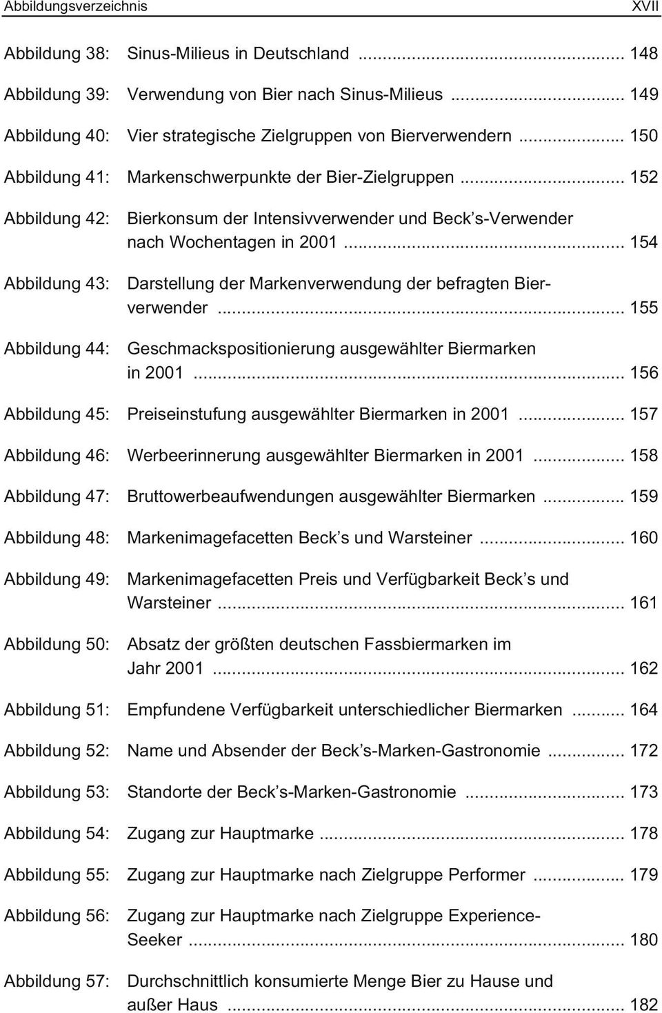 .. 149 Vier strategische Zielgruppen von Bierverwendern... 150 Markenschwerpunkte der Bier-Zielgruppen... 152 Bierkonsum der Intensivverwender und Beck s-verwender nach Wochentagen in 2001.