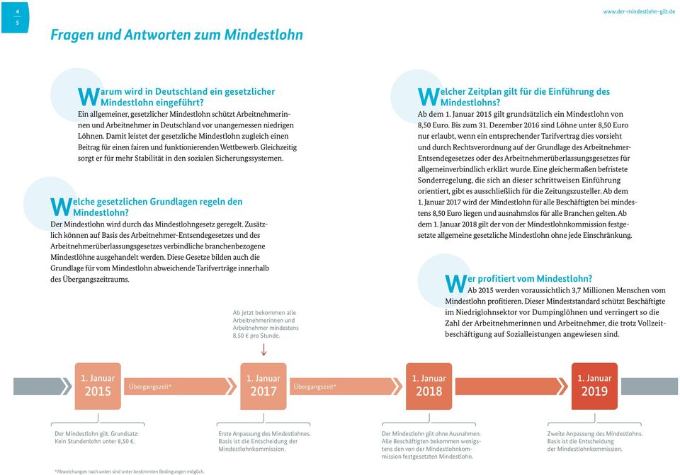 Damit leistet der gesetzliche Mindestlohn zugleich einen Beitrag für einen fairen und funktionierenden Wettbewerb. Gleichzeitig sorgt er für mehr Stabilität in den sozialen Sicherungssystemen.