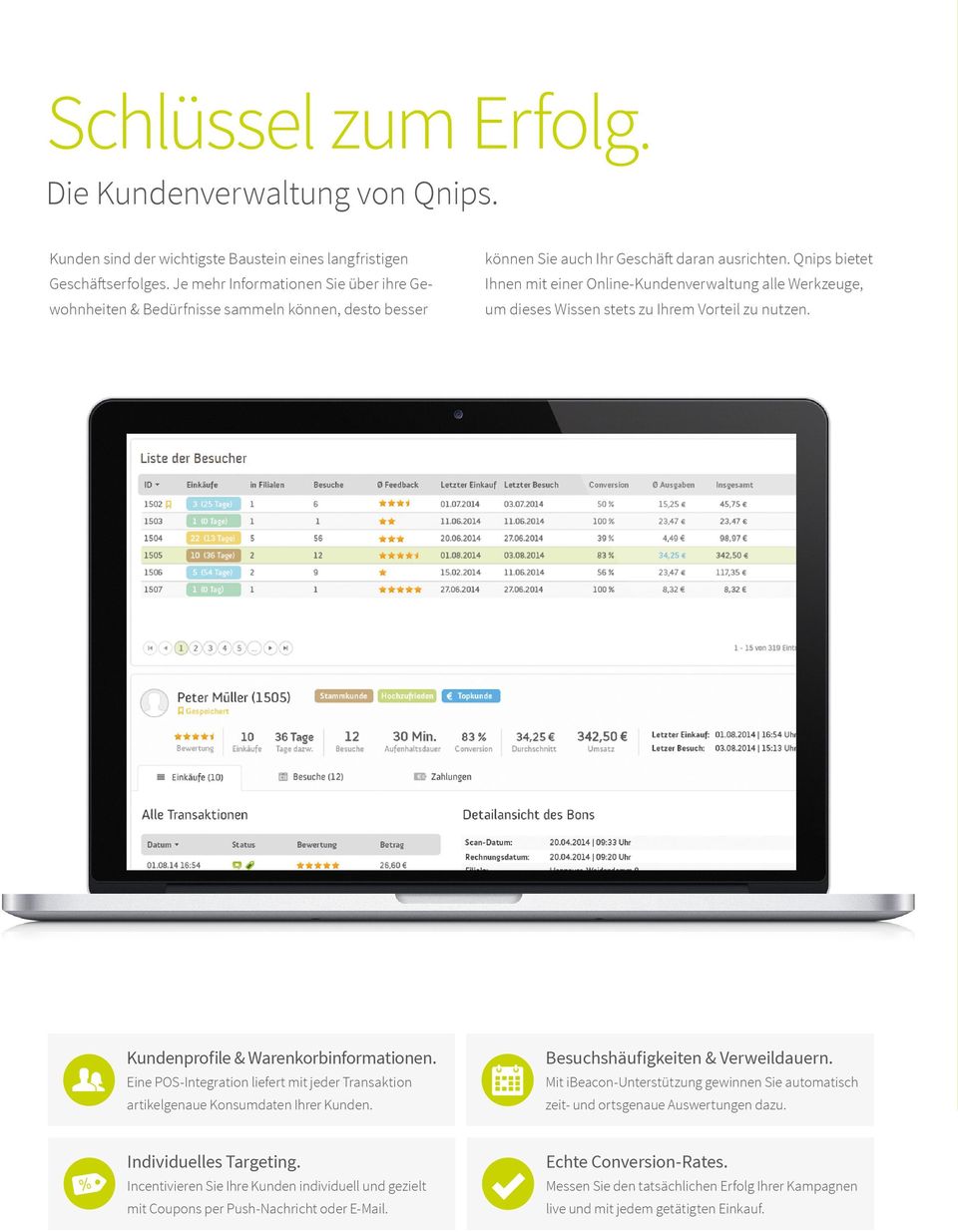 Qnips bietet Ihnen mit einer Online-Kundenverwaltung alle Werkzeuge, um dieses Wissen stets zu Ihrem Vorteil zu nutzen. Kundenprofile & Warenkorbinformationen.