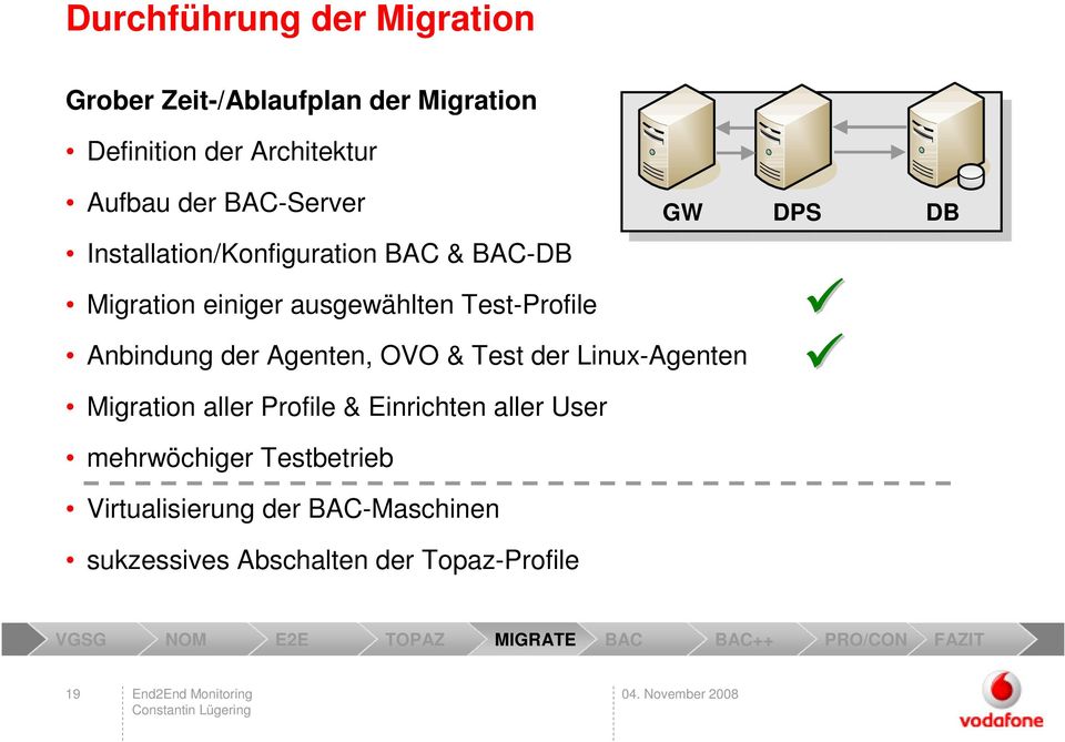 der Agenten, OVO & Test der Linux-Agenten Migration aller Profile & Einrichten aller User mehrwöchiger