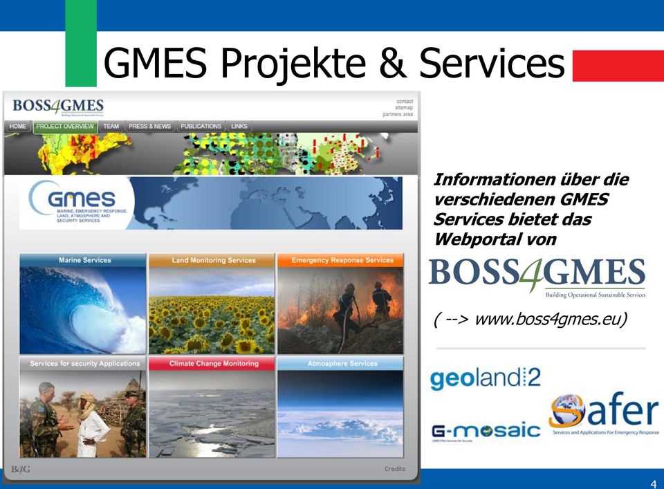 verschiedenen GMES Services