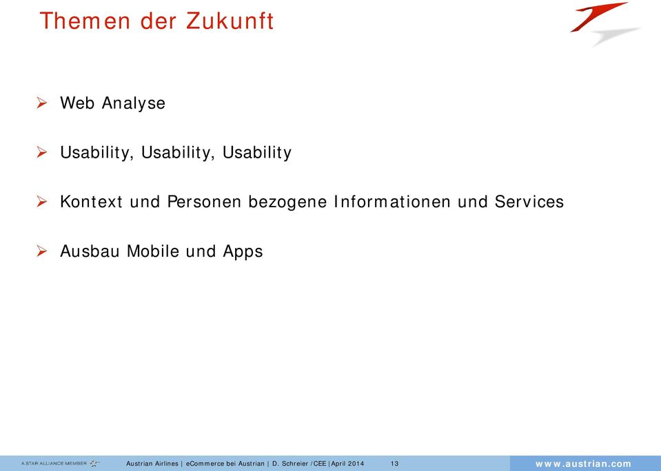 und Services Ausbau Mobile und Apps Austrian Airlines