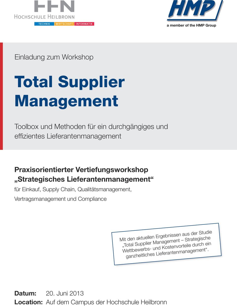 Qualitätsmanagement, Vertragsmanagement und Compliance Mit den aktuellen Ergebnissen aus der Studie Total Supplier
