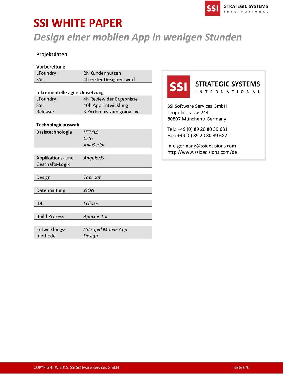 Services GmbH Leopoldstrasse 244 80807 München / Germany Tel.: +49 (0) 89 20 80 39 681 Fax: +49 (0) 89 20 80 39 682 info-germany@ssidecisions.com http://www.
