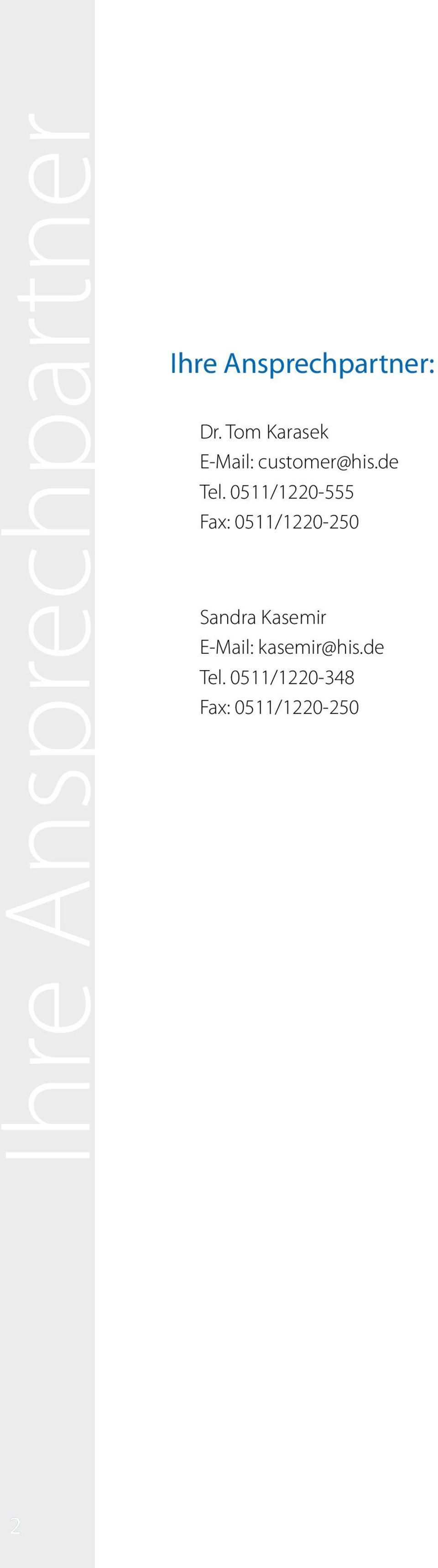 0511/1220-555 Fax: 0511/1220-250 Sandra Kasemir
