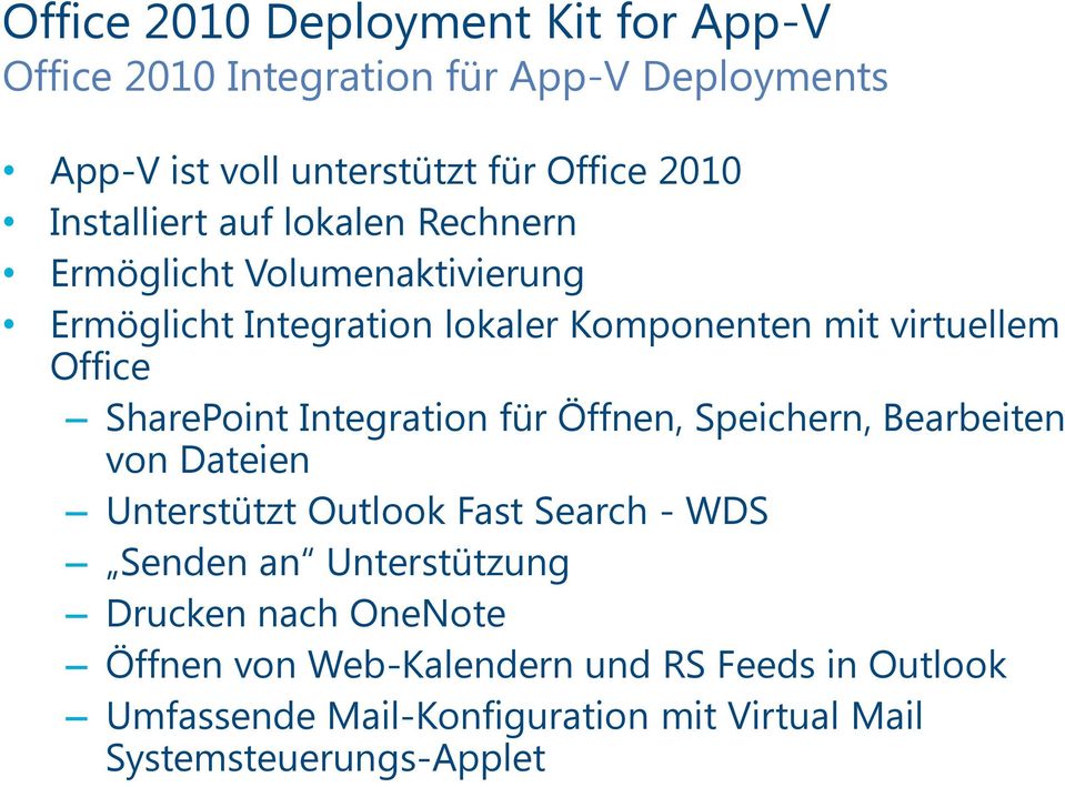 SharePoint Integration für Öffnen, Speichern, Bearbeiten von Dateien Unterstützt Outlook Fast Search - WDS Senden an Unterstützung