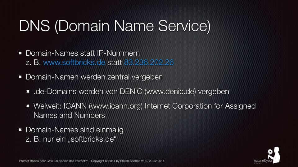 de-domains werden von DENIC (www.denic.de) vergeben Welweit: ICANN (www.icann.