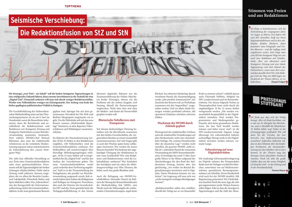 ungebremst weiter. Jetzt biegt man zum Ziel des Stuttgarter Wegs ein: nur noch eine Redaktion mit Zombietiteln.