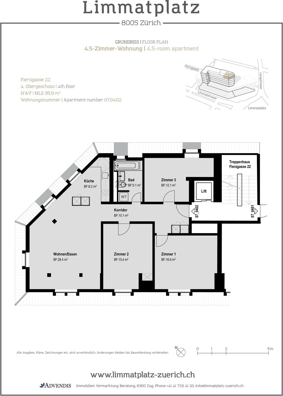Grundriss Floor Plan 2 Zimmer Wohnung 2 Room Apartment Korridor