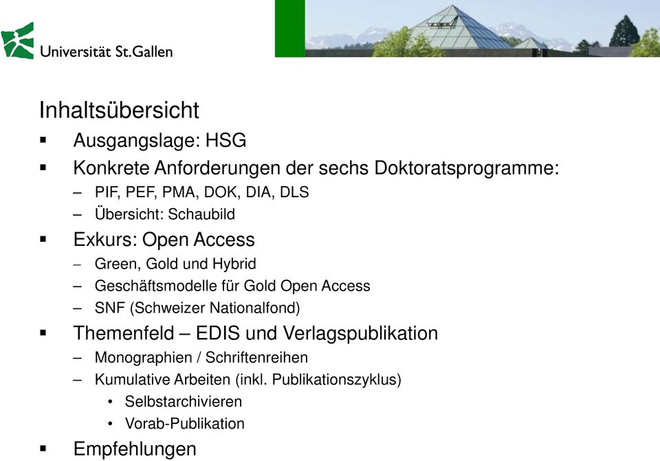 Open Access SNF (Schweizer Nationalfond) Themenfeld EDIS und Verlagspublikation Monographien /