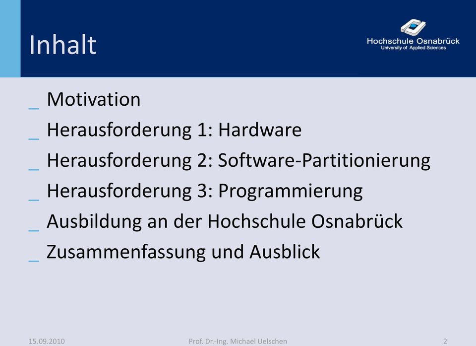 3: Programmierung _ Ausbildung an der Hochschule Osnabrück _