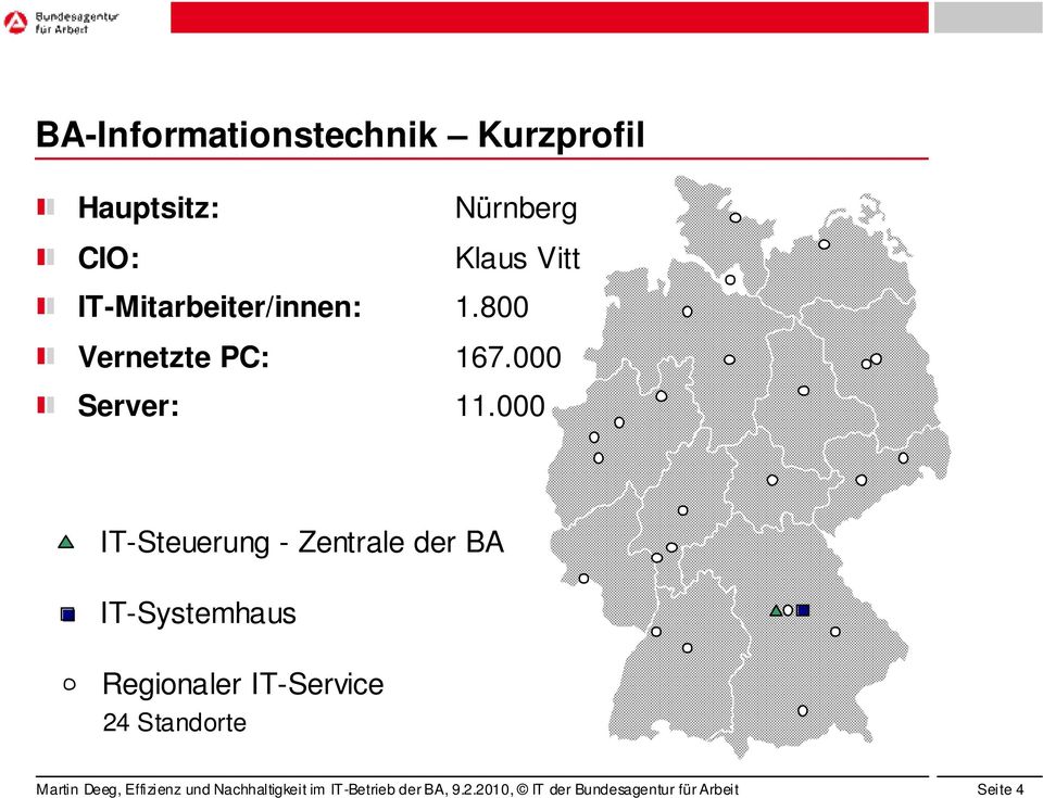 000 IT-Steuerung - Zentrale der BA IT-Systemhaus Regionaler IT-Service 24