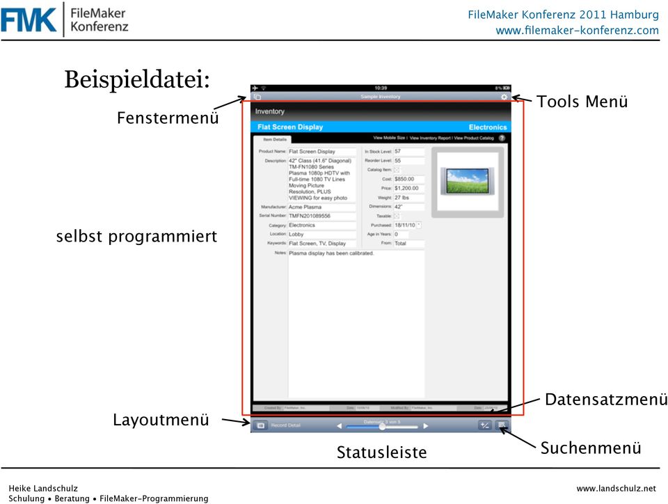 programmiert Layoutmenü