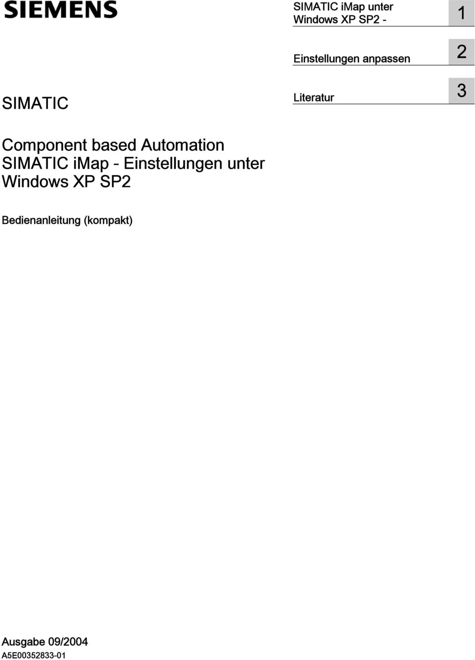 Automation SIMATIC imap - Einstellungen unter Windows