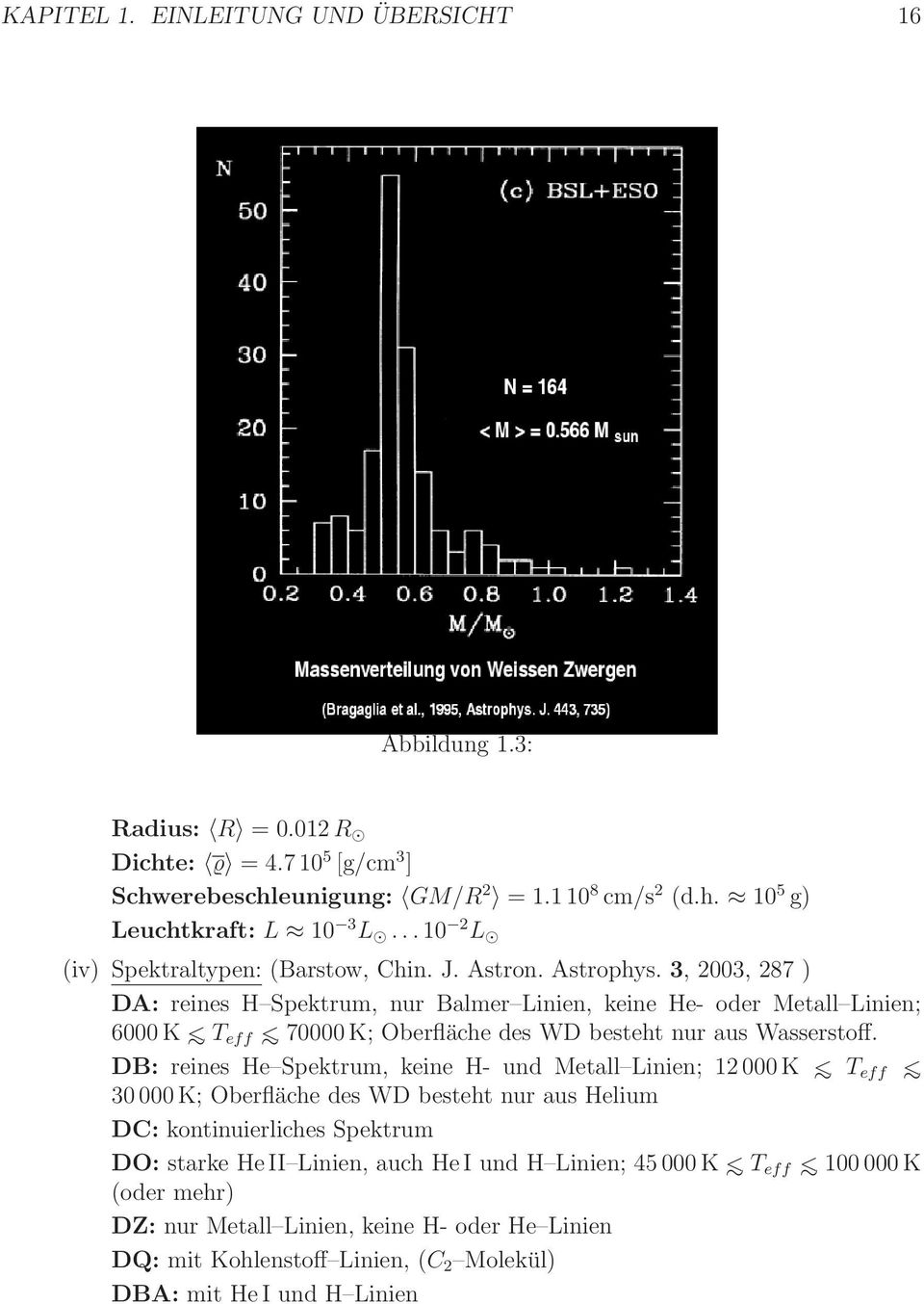 3, 2003, 287 ) DA: reines H Spektrum, nur Balmer Linien, keine He- oder Metall Linien; 6000K < T eff < 70000K; Oberfläche des WD besteht nur aus Wasserstoff.