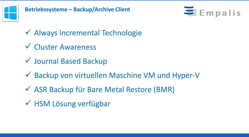 Based Backup Backup von virtuellen Maschine VM und