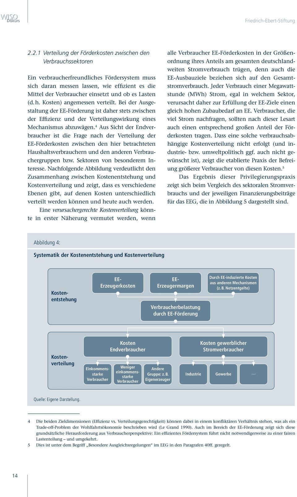 Lasten (d. h. Kosten) angemessen verteilt. Bei der Ausgestaltung der EE-Förderung ist daher stets zwischen der Effizienz und der Verteilungswirkung eines Mechanismus abzuwägen.