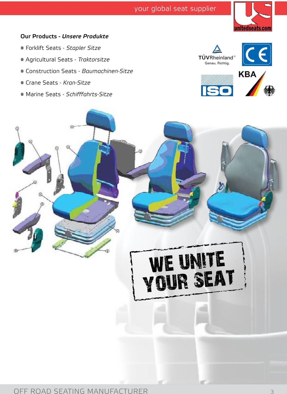 Seats - Baumachinen-Sitze Crane Seats - Kran-Sitze