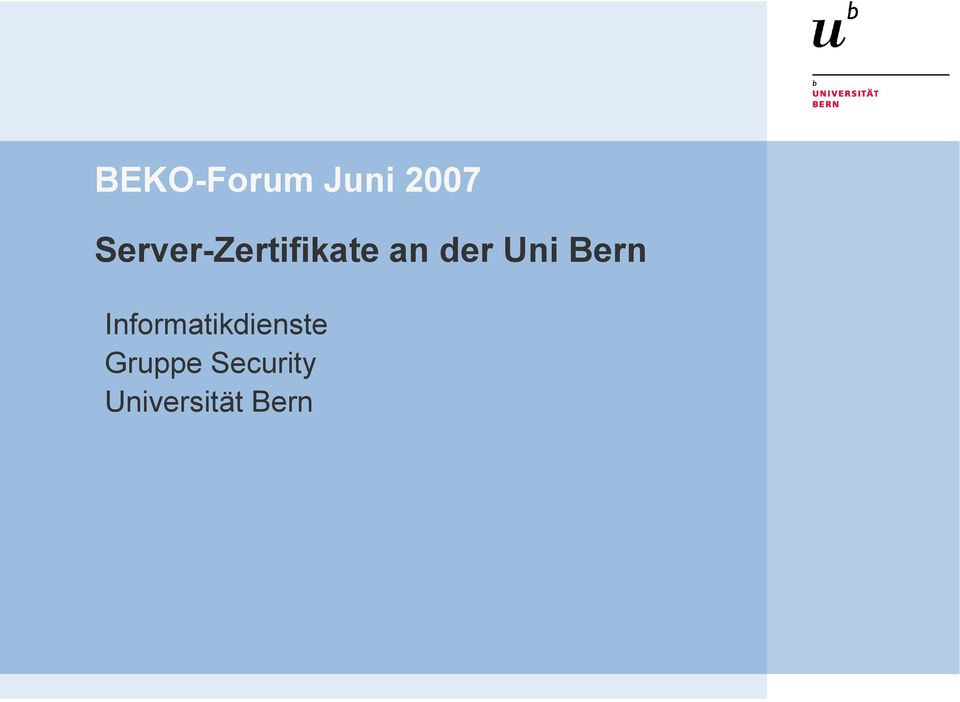 Uni Bern Informatikdienste