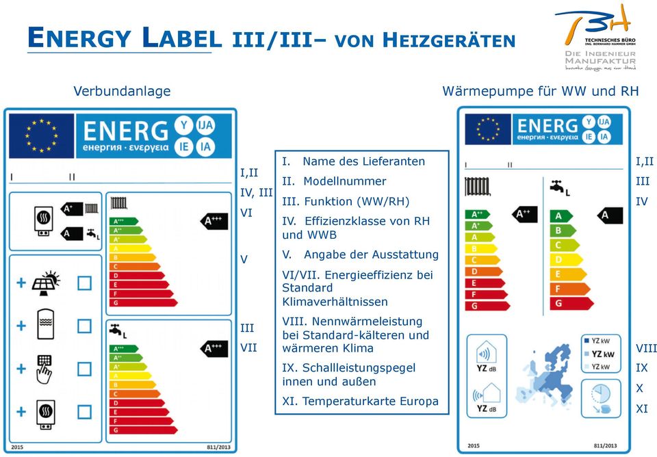 Angabe der Ausstattung VI/VII. Energieeffizienz bei Standard Klimaverhältnissen VIII.