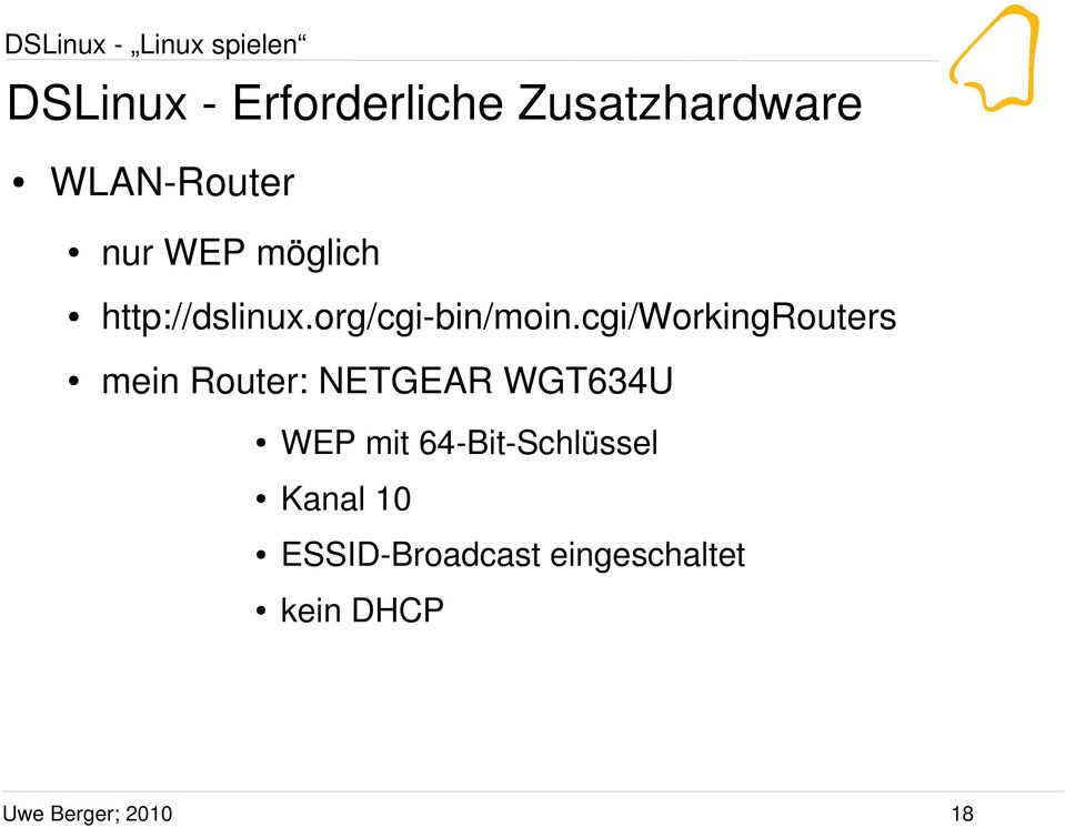 cgi/workingrouters mein Router: NETGEAR WGT634U WEP mit