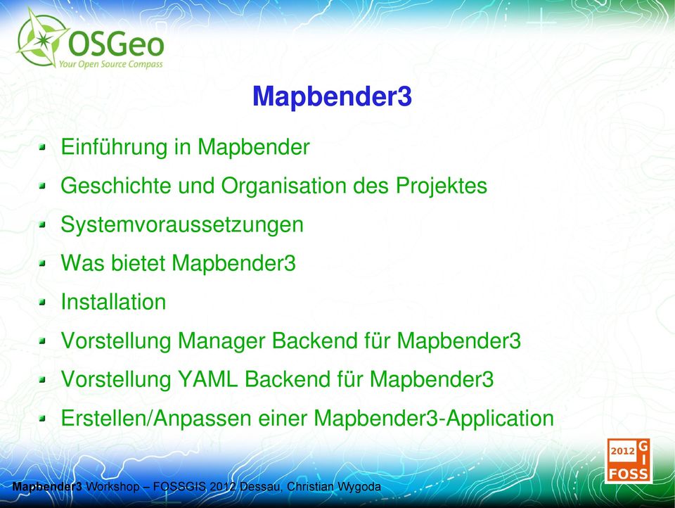 Installation Vorstellung Manager Backend für Mapbender3