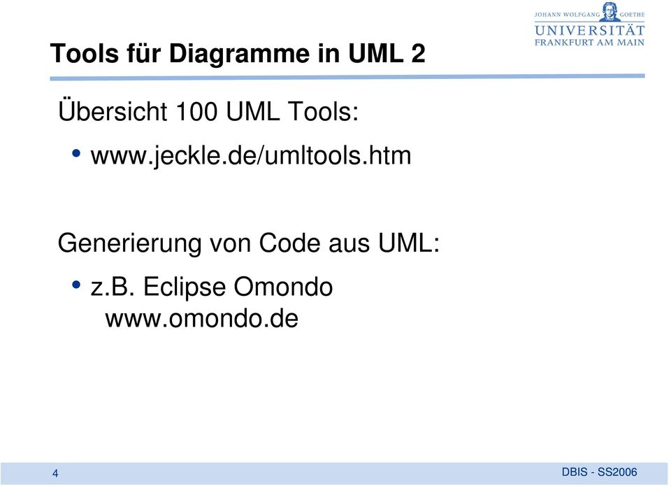 htm Generierung von Code aus UML: z.b.
