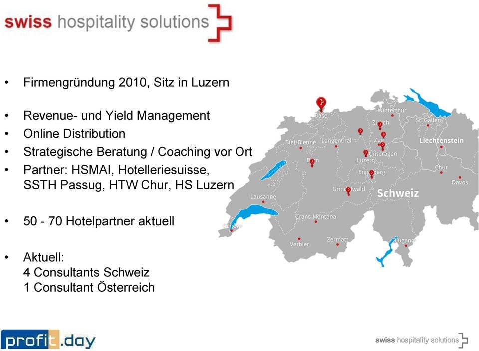 Partner: HSMAI, Hotelleriesuisse, SSTH Passug, HTW Chur, HS Luzern