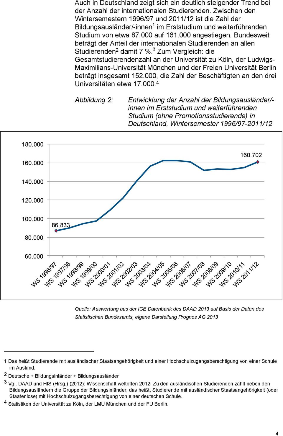 Bundesweit beträgt der Anteil der internationalen Studierenden an allen Studierenden 2 damit 7 %.