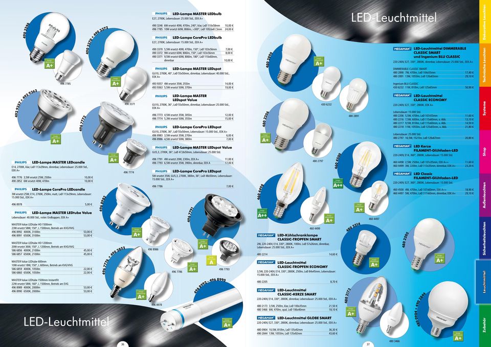 , EEK 496 8978 5,00 LED-Lampe MSTER LEDtube Value Lebensdauer: 40.000 Std., rotier.