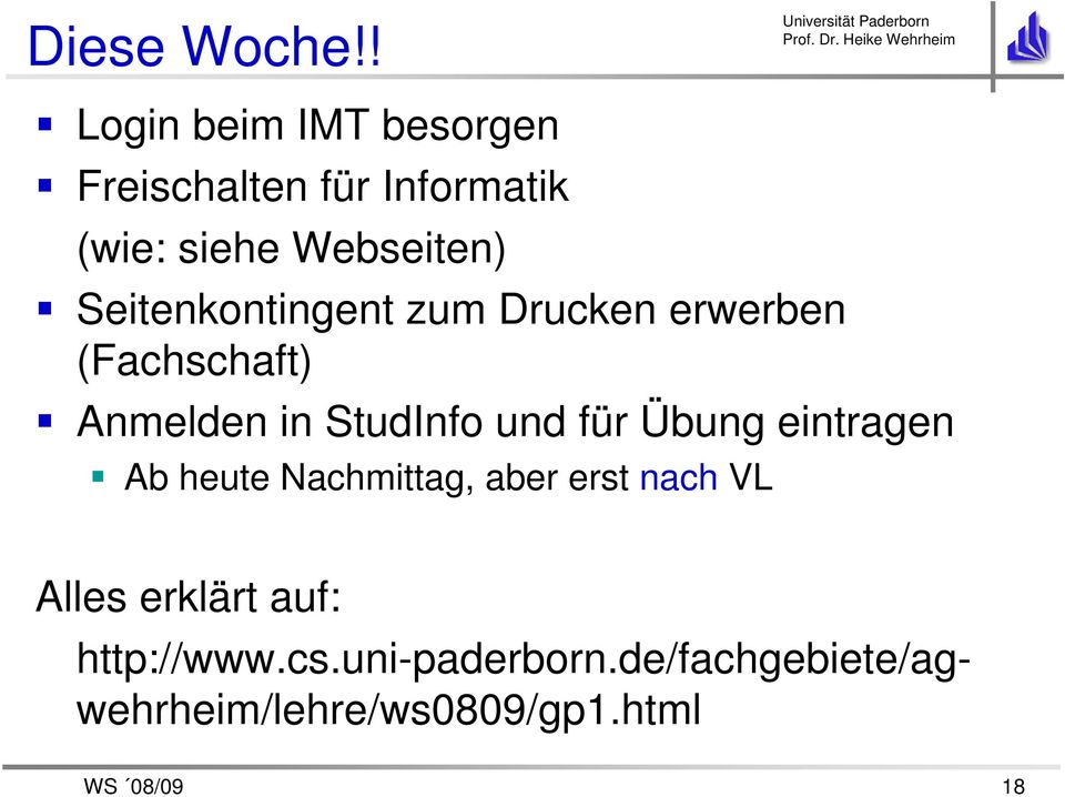 Seitenkontingent zum Drucken erwerben (Fachschaft) Anmelden in StudInfo und für