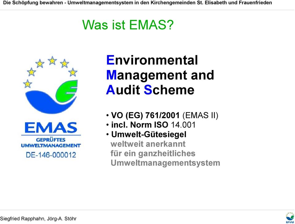 (EG) 761/2001 (EMAS II) incl. Norm ISO 14.