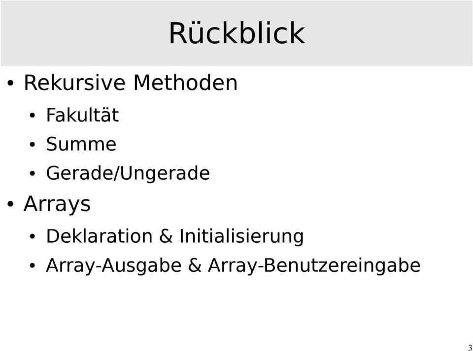 Arrays Deklaration &