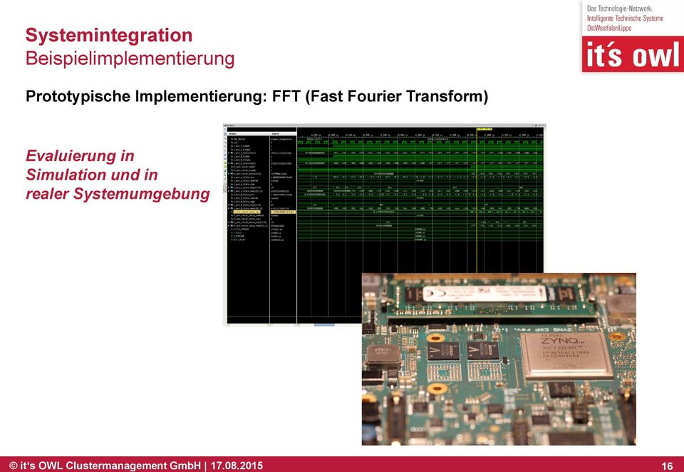 Transform) Evaluierung in Simulation und in realer