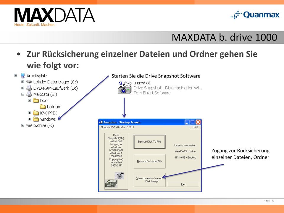 Snapshot Software MAXDATA b.