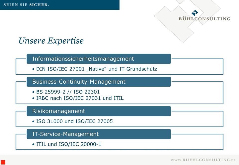 // ISO 22301 IRBC nach ISO/IEC 27031 und ITIL Risikomanagement ISO