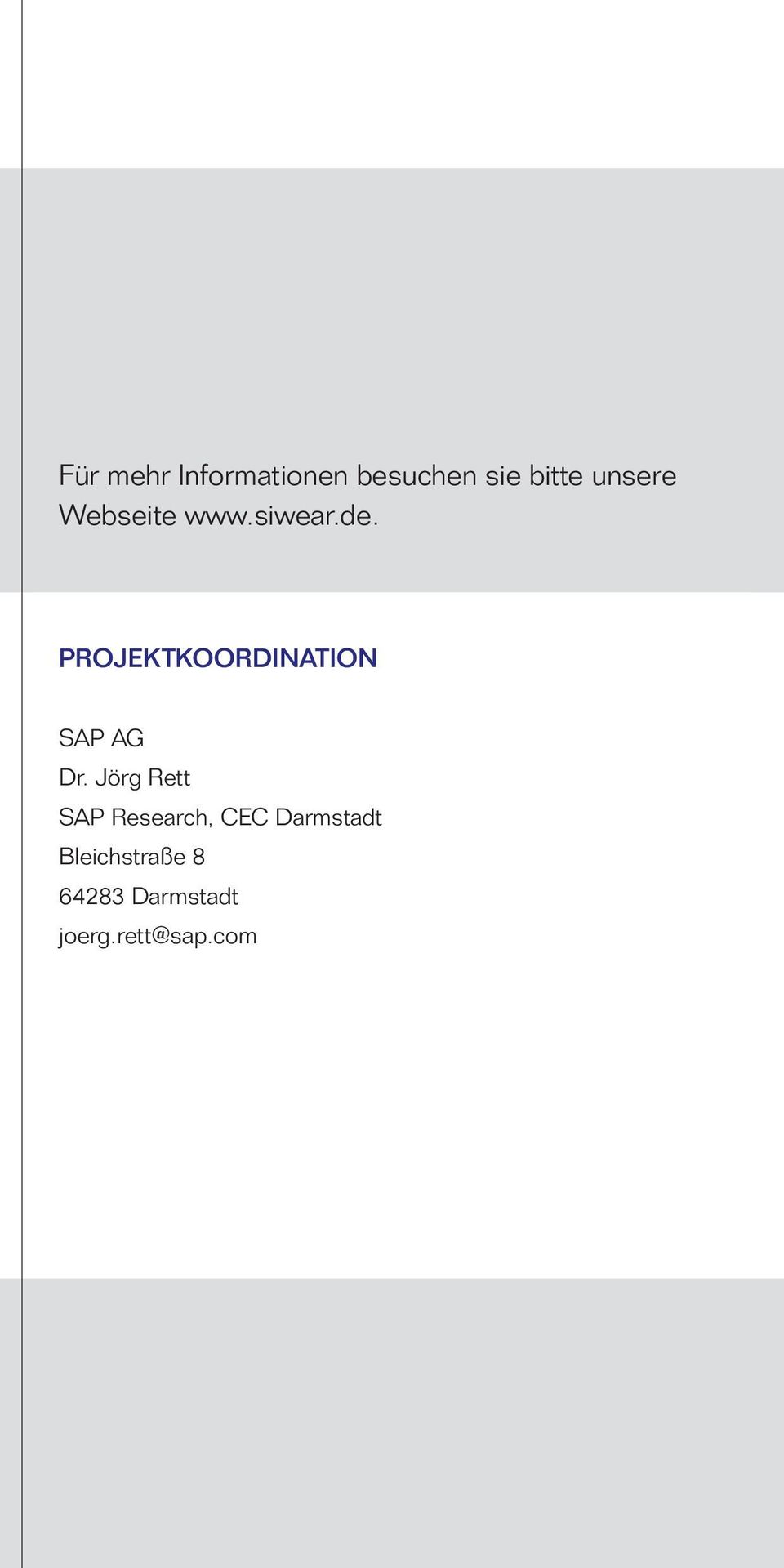 PROJEKTKOORDINATION SAP AG Dr.