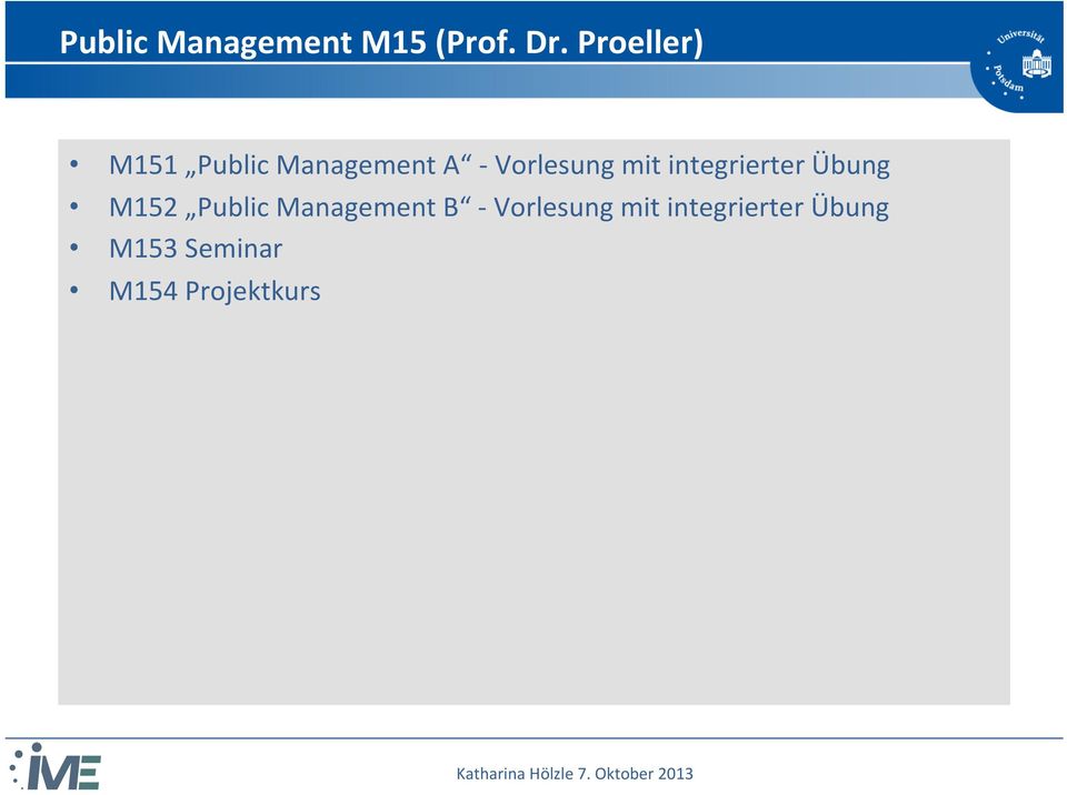 mit integrierter Übung M152 Public Management B
