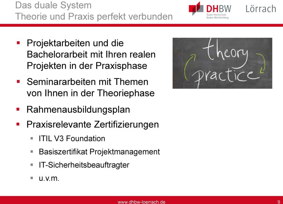 von Ihnen in der Theoriephase Rahmenausbildungsplan Praxisrelevante Zertifizierungen ITIL