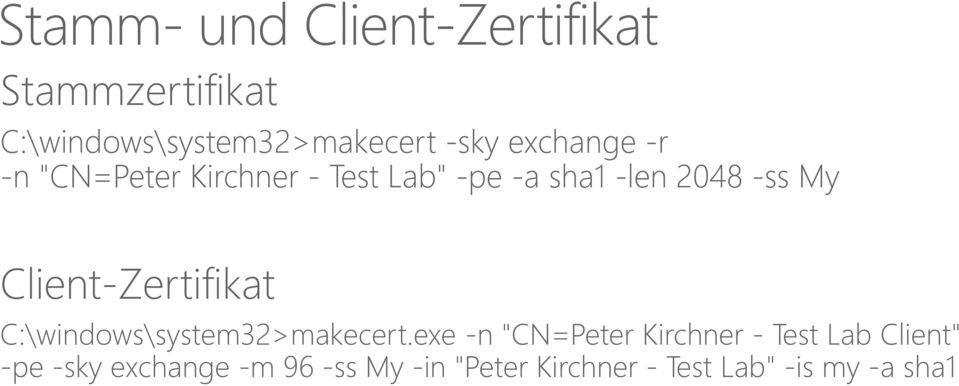 Client-Zertifikat C:\windows\system32>makecert.