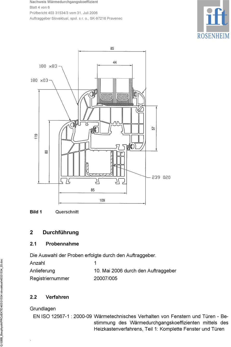 Mai 2006 durch den Auftraggeber Registriernummer 20007/005 2.