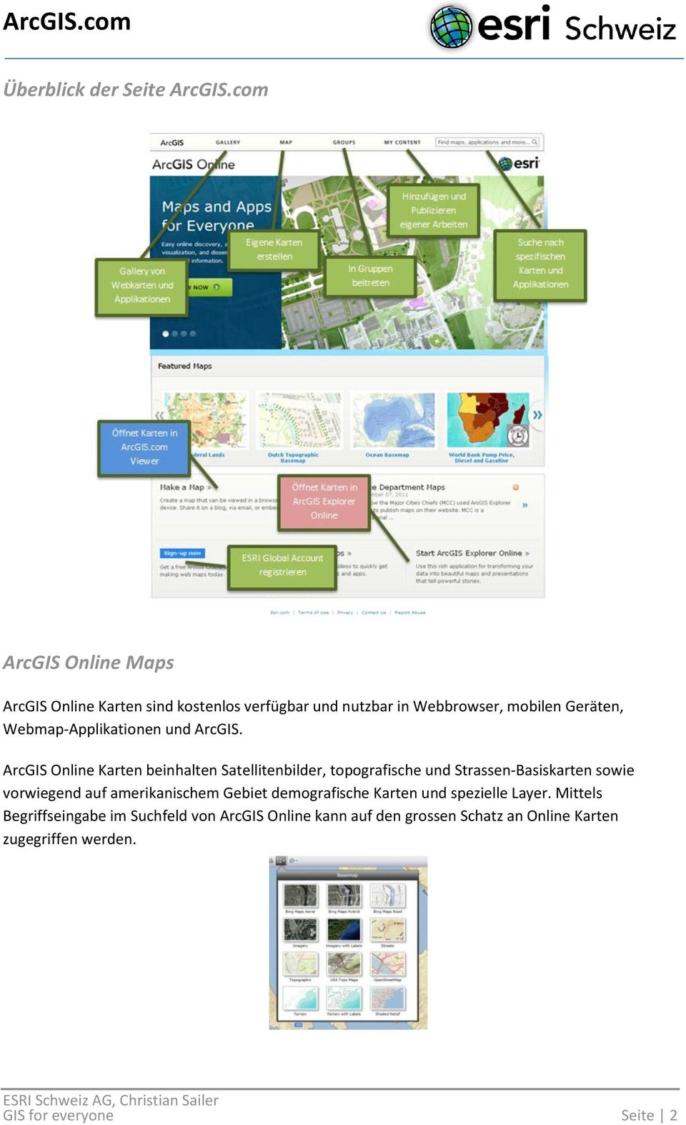 Webmap-Applikationen und ArcGIS.
