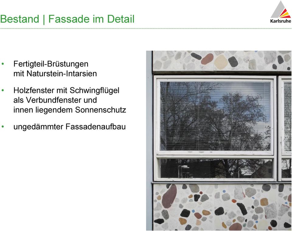 Naturstein-Intarsien Holzfenster mit
