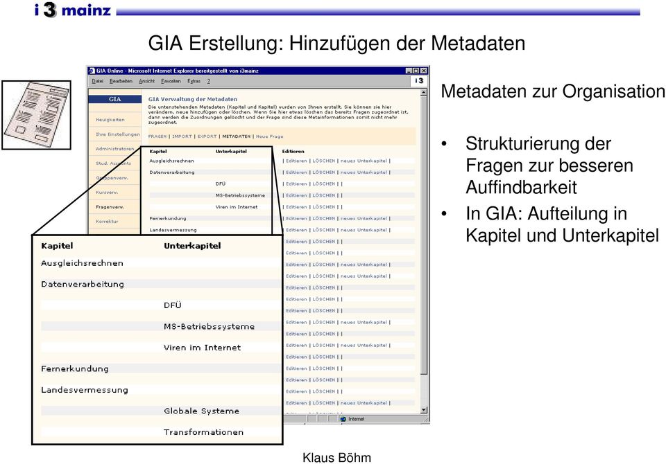 der Fragen zur besseren Auffindbarkeit In