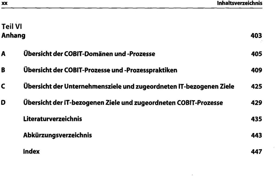 zugeordneten IT-bezogenen Ziele 425 D Übersicht der IT-bezogenen Ziele und