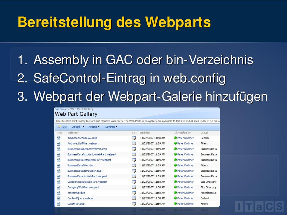 2. SafeControl-Eintrag in web.
